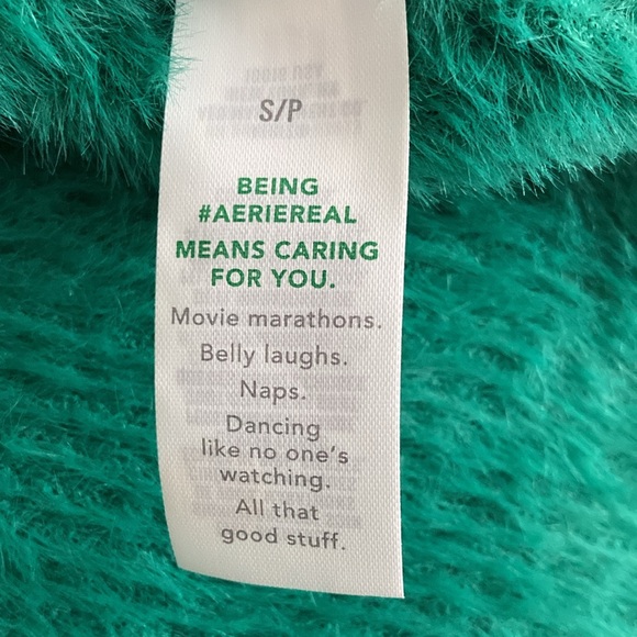 Aerie Super Soft Green Crop Sweater, Sz S New - Picture 4 of 5